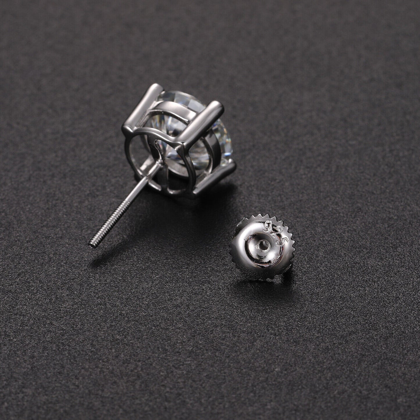 Moissanite Diamond Stud Earrings 18K GRA Certified VVS 925 Sterling Silver