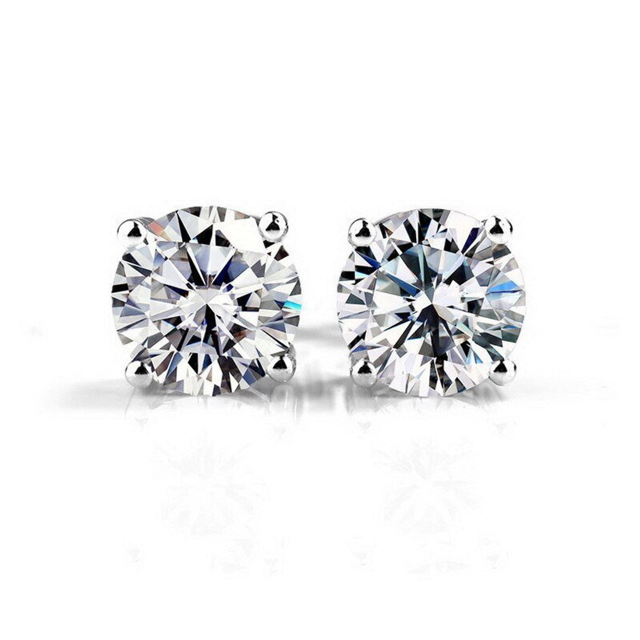 Moissanite Diamond Stud Earrings 18K GRA Certified VVS 925 Sterling Silver