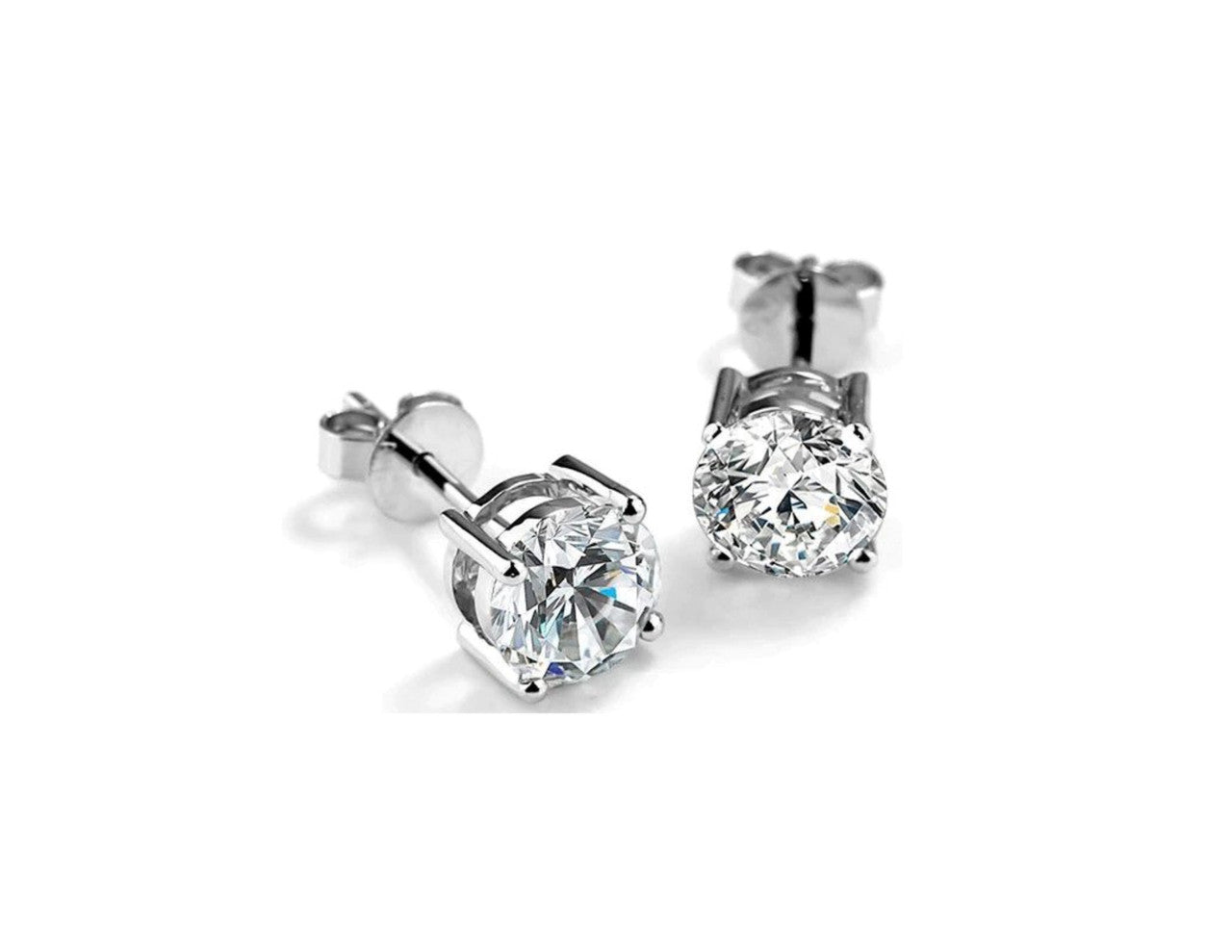 Moissanite Diamond Stud Earrings 18K GRA Certified VVS 925 Sterling Silver