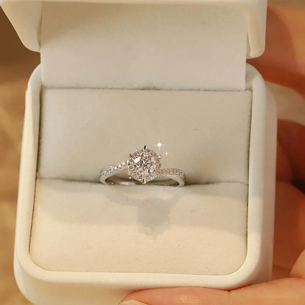 Moissanite Silver Ring Diamond Fine Jewelry S925 Original Certified