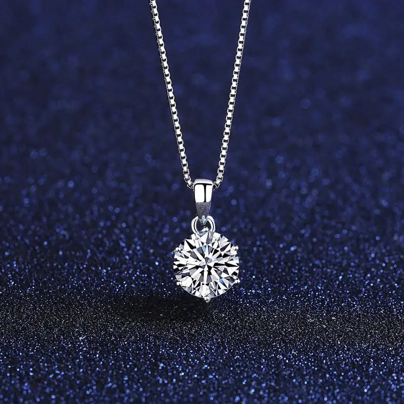 18K Moissanite Diamond Pendant Necklace GRA Certified VVS 925 Sterling