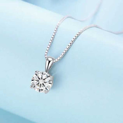 18K Moissanite Diamond Pendant Necklace GRA Certified VVS 925 Sterling