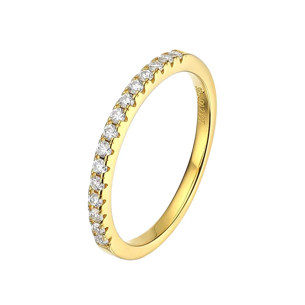 Moissanite Rings S925 Sterling Silver 18K Gold Finish
