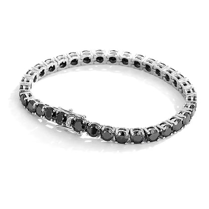 Black Moissanite Diamond Tennis Bracelet – 925 Sterling Silver for Women & Men
