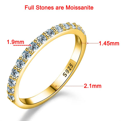 Moissanite Multicolor Rings S925 Sterling Silver 18K Gold Finish