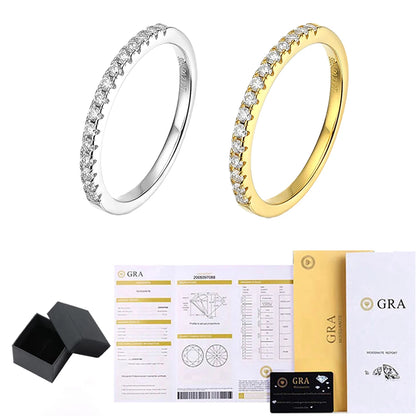 Moissanite Rings S925 Sterling Silver 18K Gold Finish