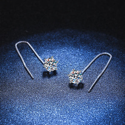 Moissanite Ear Wire Earrings S925 Sterling Silver