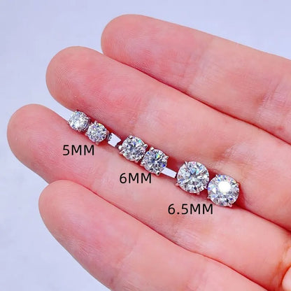 Moissanite Diamond Stud Earrings 18K GRA Certified VVS 925 Sterling Silver