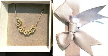 Four Leaf Lucky Clover Pendant Necklace 18K Gold Finish VVS 925 Sterling
